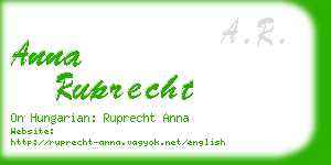 anna ruprecht business card